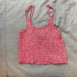 Pink Patterned Tank Top